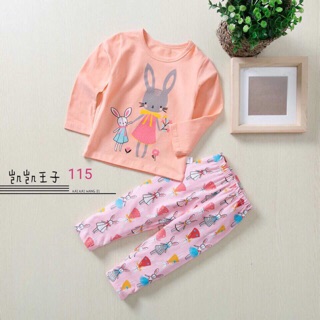Bộ cotton dài tay cho bé gái
