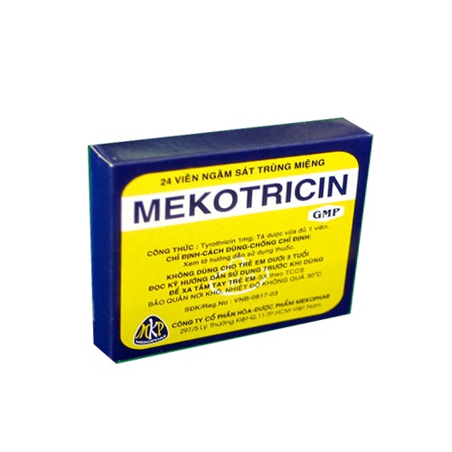 Mekotricin viên ngậm ho hộp 1 gói 24 viên