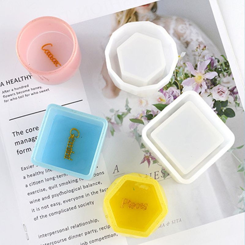 Bộ 3 Khuôn Silicone Làm Chậu Hoa Bằng Nhựa Epoxy Tiện Dụng
