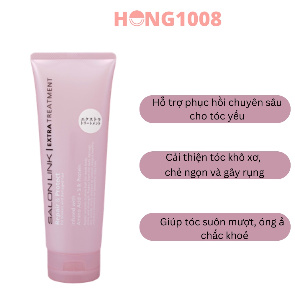 Kem Ủ Tóc Dưỡng Ẩm Chuyên Sâu &amp; Phục Hồi Tóc Salon Link Extra Link Treatment 250g hong1008