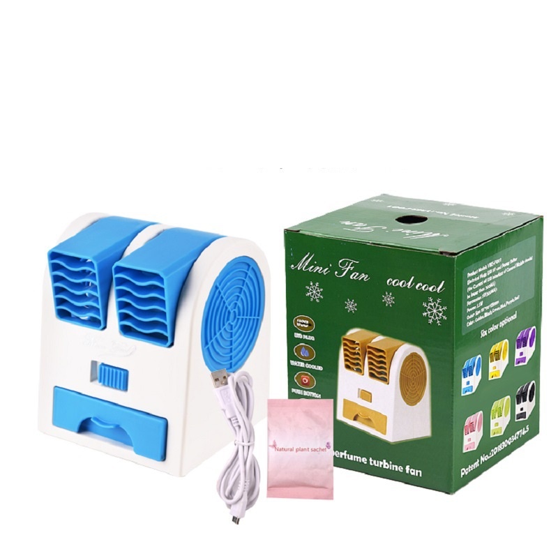 Quạt mini phun sương, thổi đá cổng kép làm mát không khí (giao màu ngẫu nhiên)