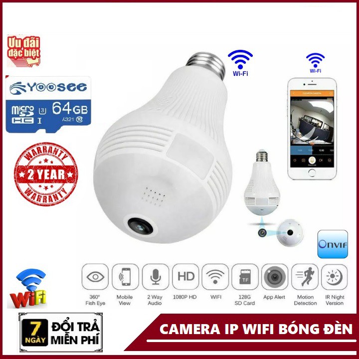 camera wifi panorama góc siêu rộng , hồng ngoại xem đêm , đàm thoại 2 chiều -Bảo Hành 12 Tháng