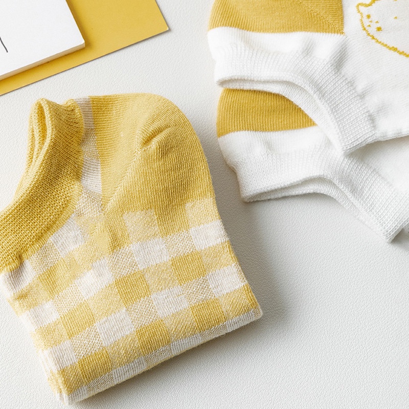 Vớ Cổ Thấp In Họa Tiết Quả Chanh Dễ Thương Phong Cách Hàn Quốc Thời Trang Cho Nữ