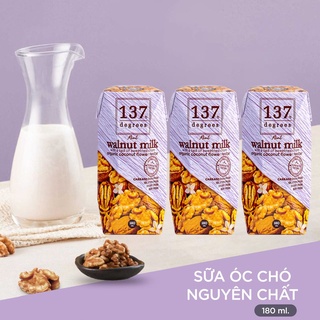 Sữa Hạt Óc Chó ❤️FREESHIP❤️ Nguyên Chất 137 DEGREES - Lốc 3 hộp 180ml