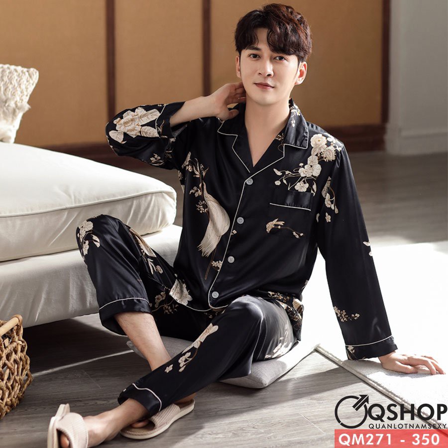 BỘ ĐỒ PIJAMA NAM LỤA SATIN QSHOP QM271