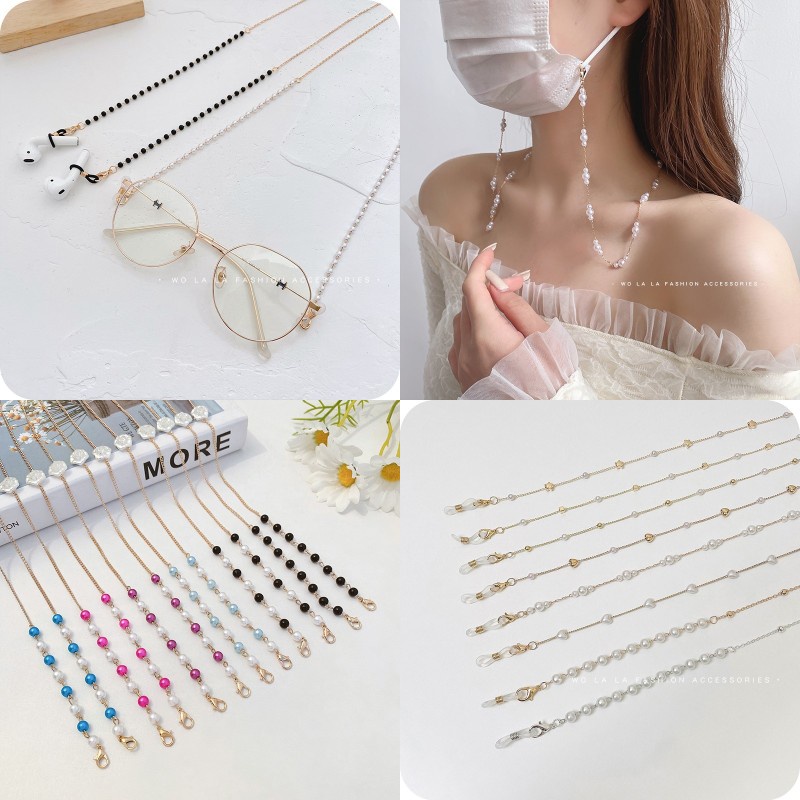 Dây Đeo Mắt Kính / Tai Nghe Bluetooth Chống Thất Lạc Màu Ngọc Trai Đơn Giản