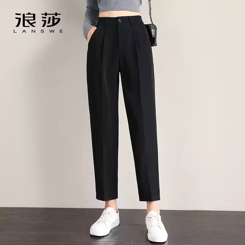 Quần Baggy nữ vải tuyết mưa Hiyou, chất vải mềm mịn kiểu dáng Hàn Quốc mặc đi học, đi chơi cực xinh
