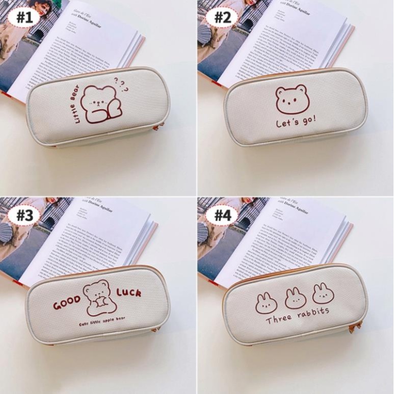 Hộp đựng bút viết họa tiết hoạt hình đáng yêu tiện lợi dành cho học sinh, Túi bút Gấu trà sữa, Bóp viết bút, mỹ phẩm.
