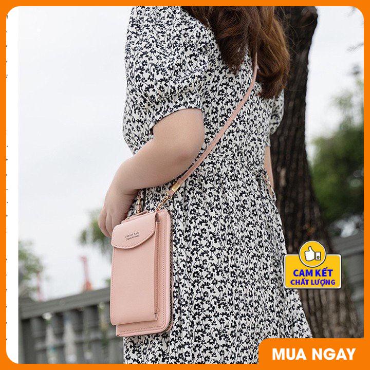 Ví cầm tay nữ có dây đeo chéo nhiều ngăn đựng tiền,đựng thẻ và điện thoại trẻ trung sành điệu ST0085
