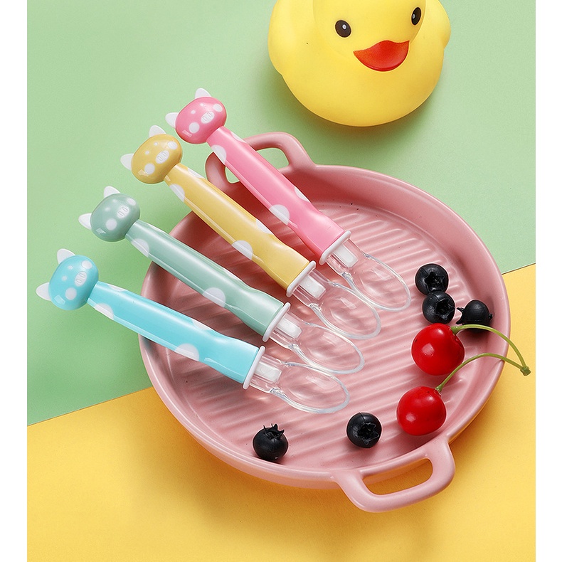 Thìa Ăn Dặm Silicon SIÊU MỀM An Toàn Cho Bé - hình Mèo [Olala Baby]