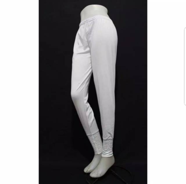 Quần Legging Màu Trắng Phối Ren Xinh Xắn Thời Trang