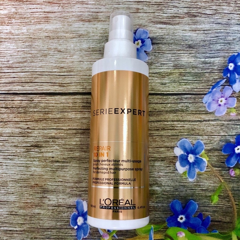 Xịt dưỡng đa năng phục hồi tóc hư tổn 10 1 Serie Expert Repair 10 in 1 L'oréal 190ml