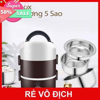 Cặp lồng cắm điện 3 tầng ruột inox cao cấp giữ nóng thức ăn