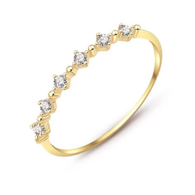 Phiên bản hàn quốc của thời trang đơn giản mở nhẫn nữ cá tính nhẫn kim cương tinh tế