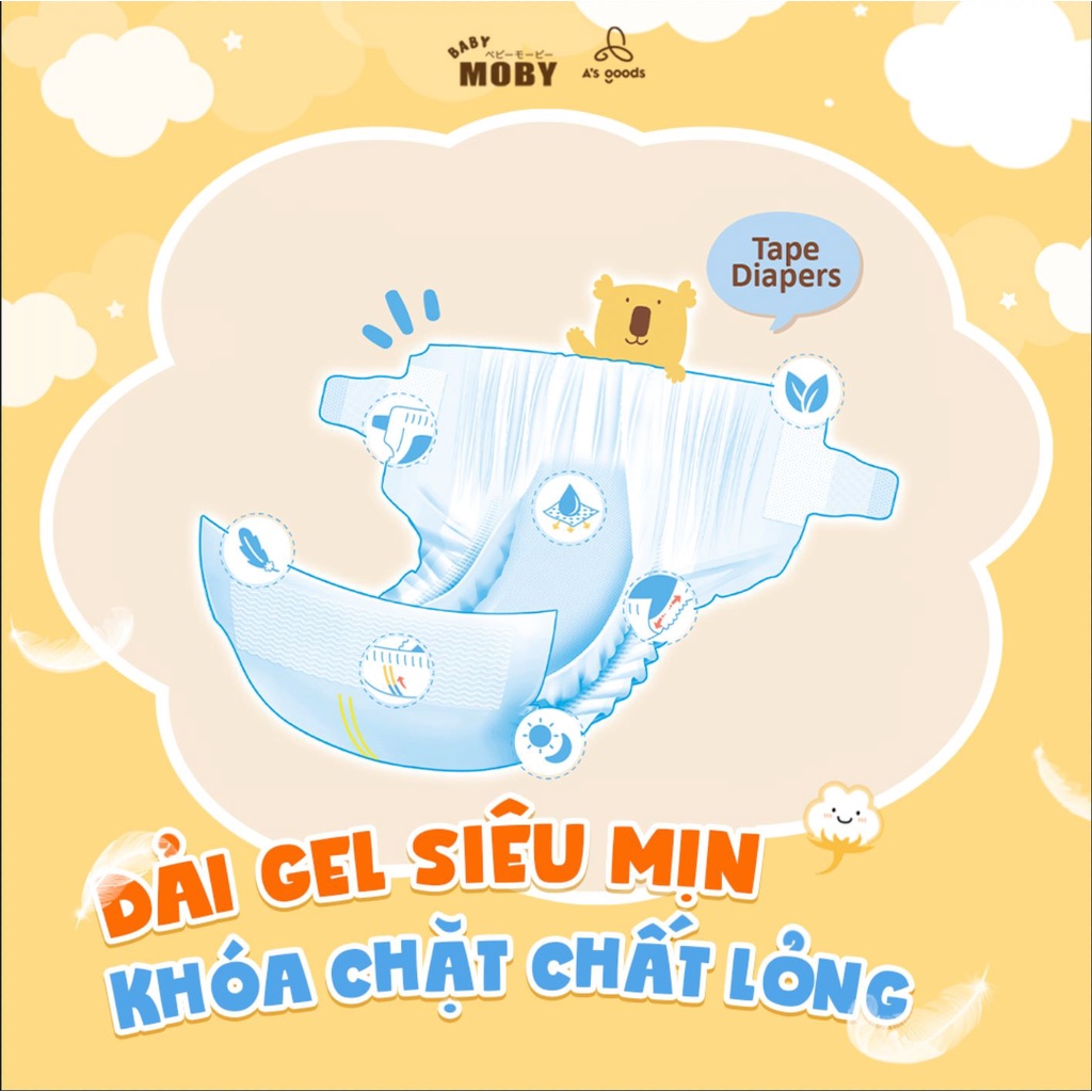 Bỉm Quần Baby Moby Chống Tràn Thấm Hút Siêu Tốc M50/L40/XL36