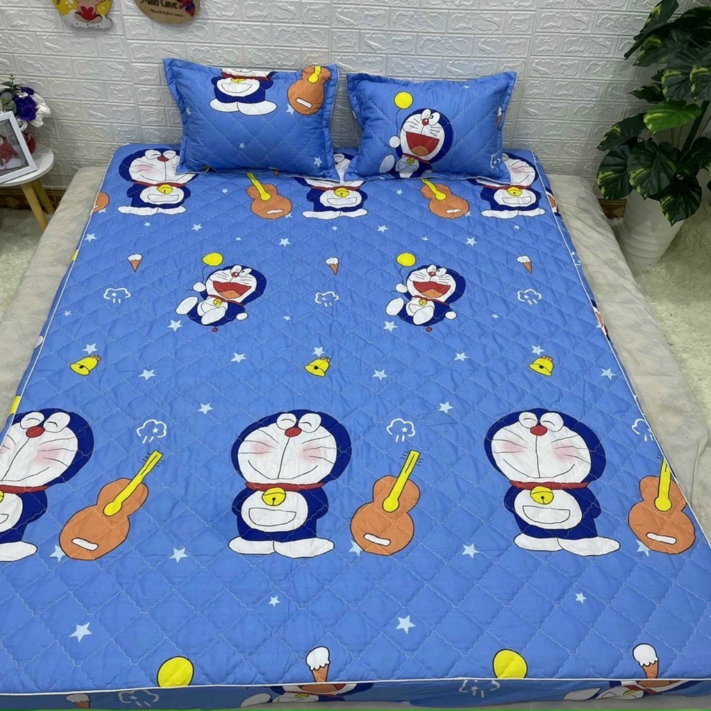 Sét ga chun trần bông 3 món dày dặn cotton poly dành cho đệm từ 5-15cm cam kết mềm mịn không xô lệch khi sử dụng