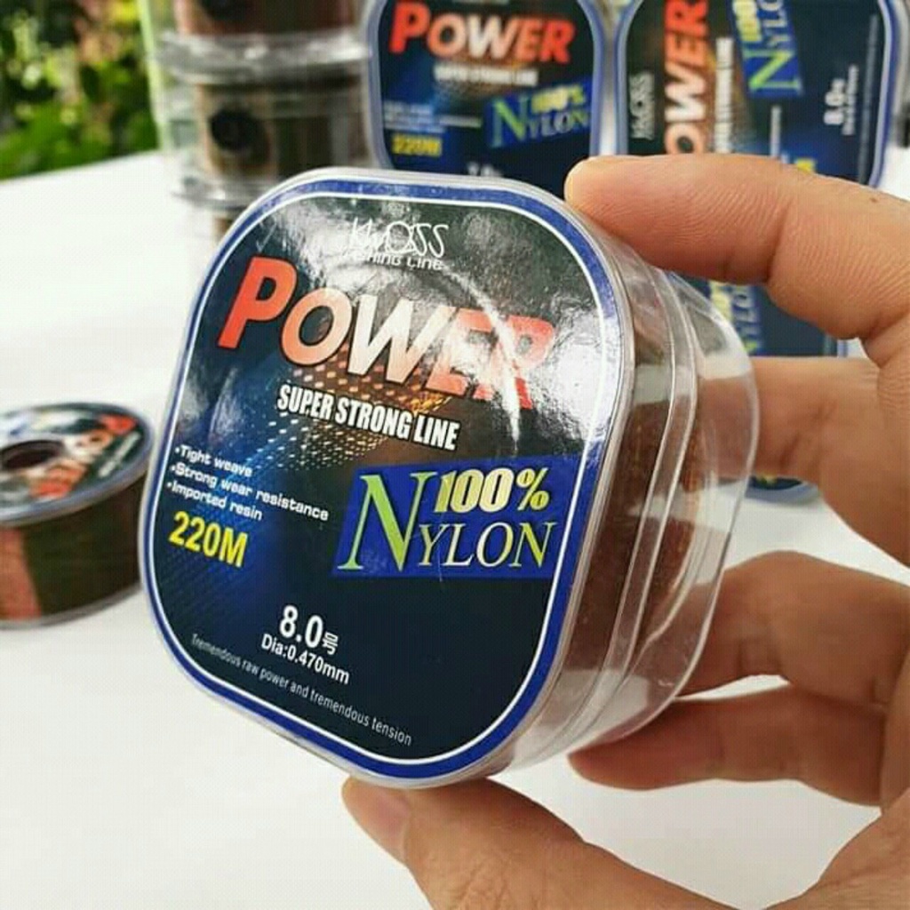Dây Cước câu cá tàng hình dây câu làm trục làm thẻo bền dai 100% Nylon Super Power DC-220m, dây câu cá