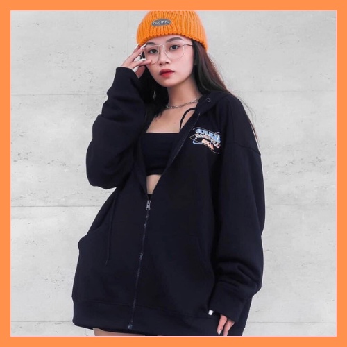 Áo Khoác Nỉ Ngoại Global- Áo Hoodie Kéo Khóa Dáng Rộng Unisex Hàn Quốc - HANHAN SHOP