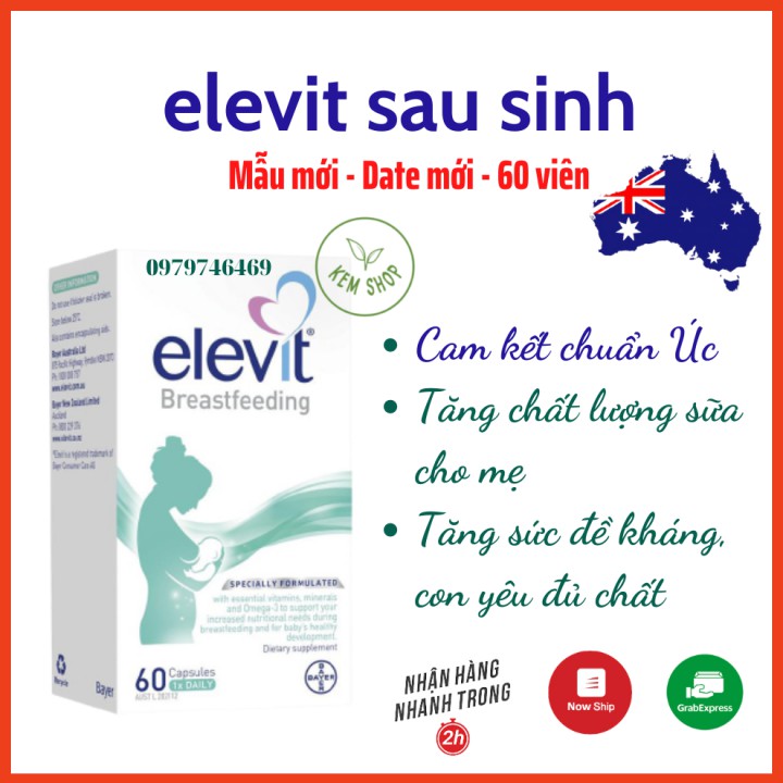 [HÀNG CHÍNH HÃNG] Elevit Breastfeeding Cho Con Bú Và Phụ Nữ Sau Sinh 60v Của Úc