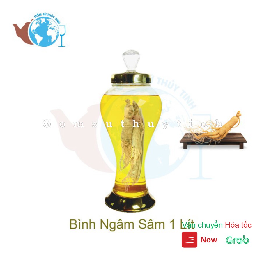 Bình ngâm rượu sâm thủy tinh 1 lít