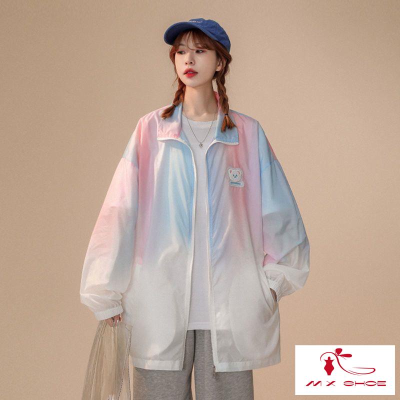 M & X ~  Áo Khoác Cardigan Chống Nắng Dáng Dài Mỏng Màu Gradient Phong Cách Mới 2023 Cho Nữ