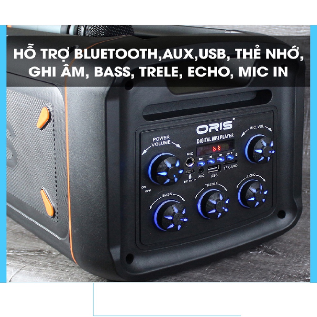Loa Karaoke Di Động Oris 7100 pin sạc,nhỏ gọn thích hợp sử dụng trong phòng,mang đi du lịch,âm thanh hay