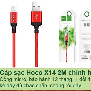 [ Dài 1m ] Cáp sạc Hoco X14 ✓ Cổng Micro USB ✓ Cáp Android