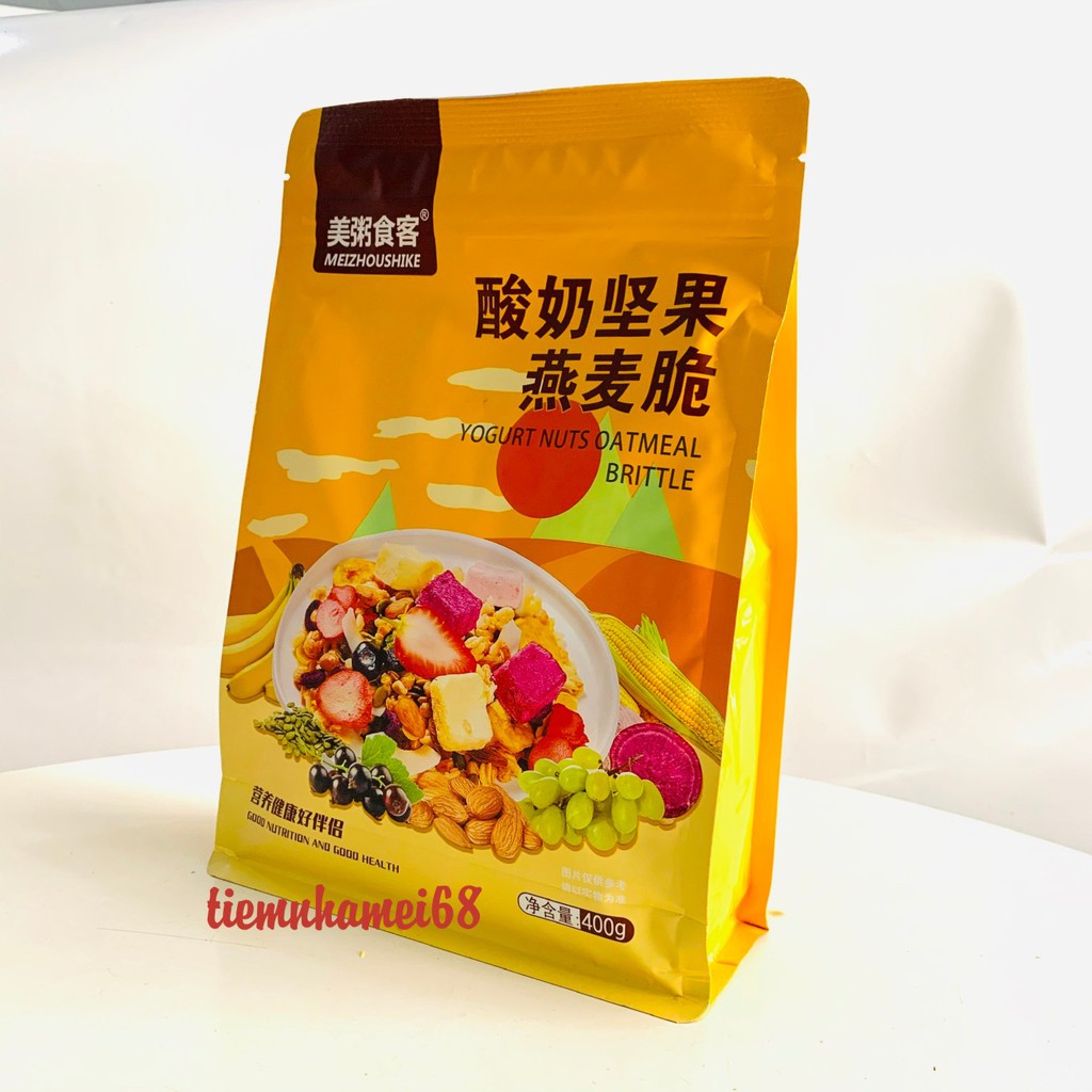 [XẢ KHO] Ngũ Cốc Sấy Giòn Mix Hoa Quả - Rau Củ Siêu Ngon - Gói 400gr