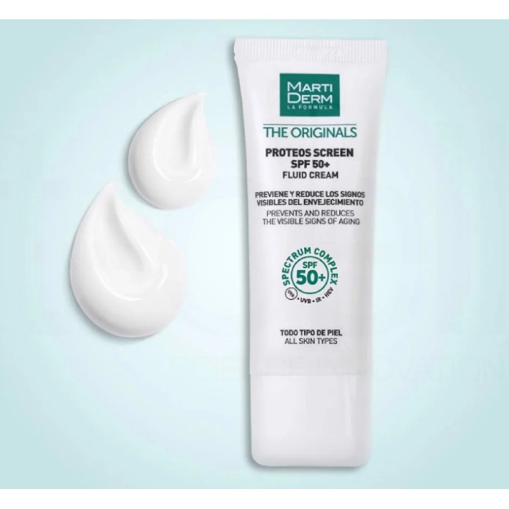 Kem chống nắng phổ rộng MartiDerm The Originals Proteos Screen SPF50+ Fluid Cream 2ml (Nhập khẩu)