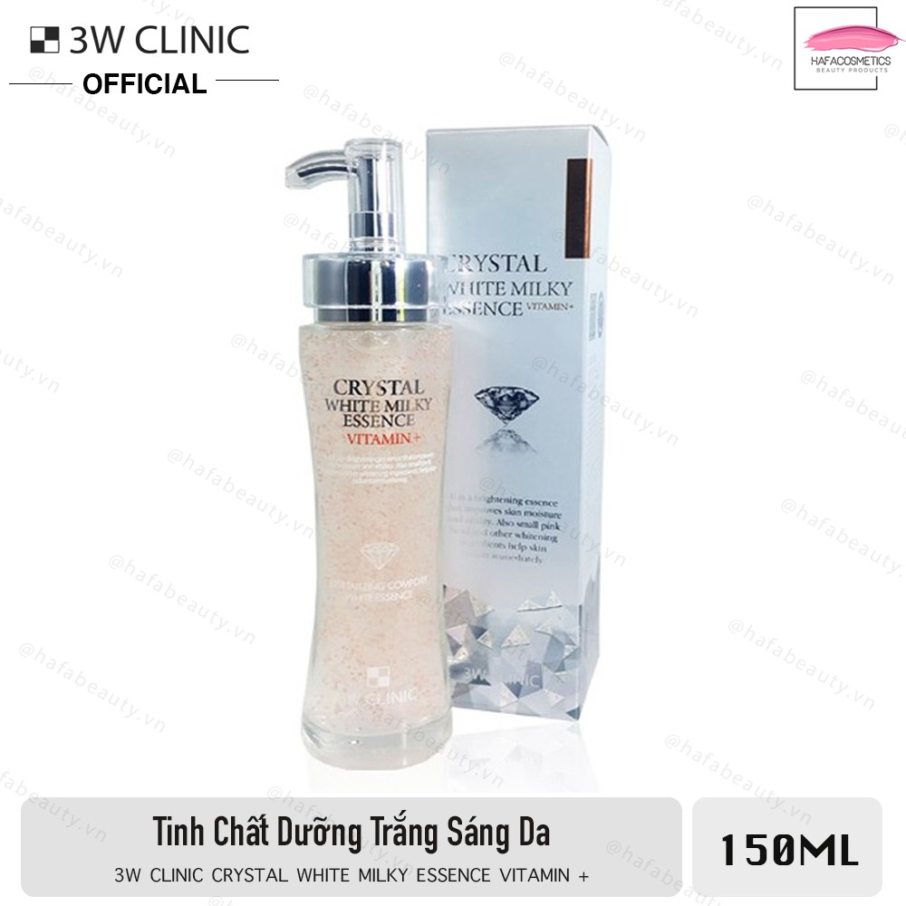 Tinh chất dưỡng trắng tái tạo da từ Vitamin 3W Clinic Crystal White Milky Essence Vitamin+ 150ml - HAFA COSMETICS