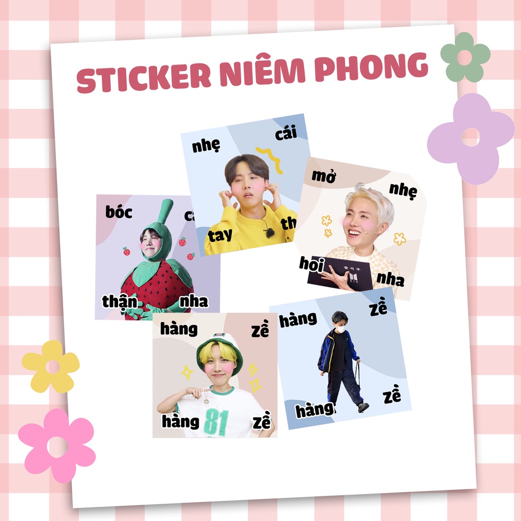 Sticker niêm phong gói hàng BTS meme có chữ tiếng Việt siêu cute