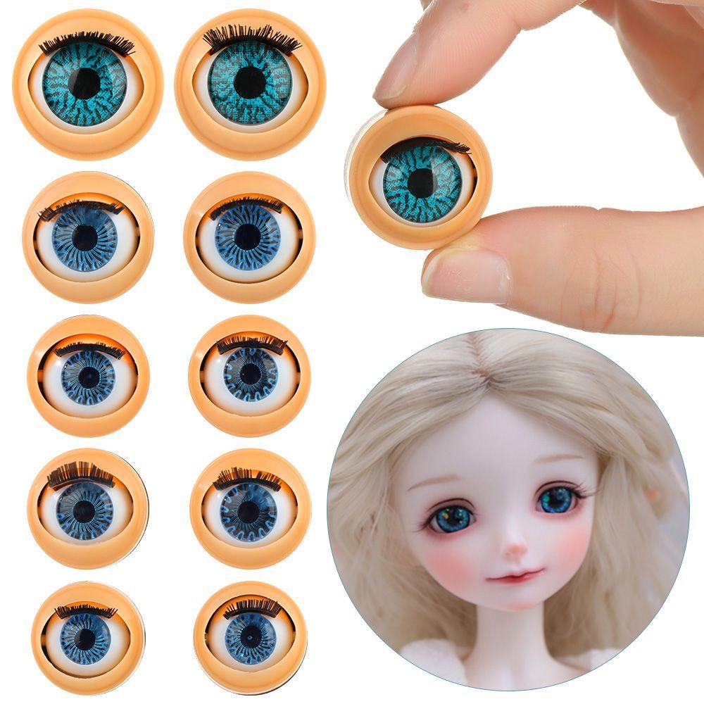 1 Cặp Mắt Búp Bê Bằng Silicone Kèm Lông Mi Giả