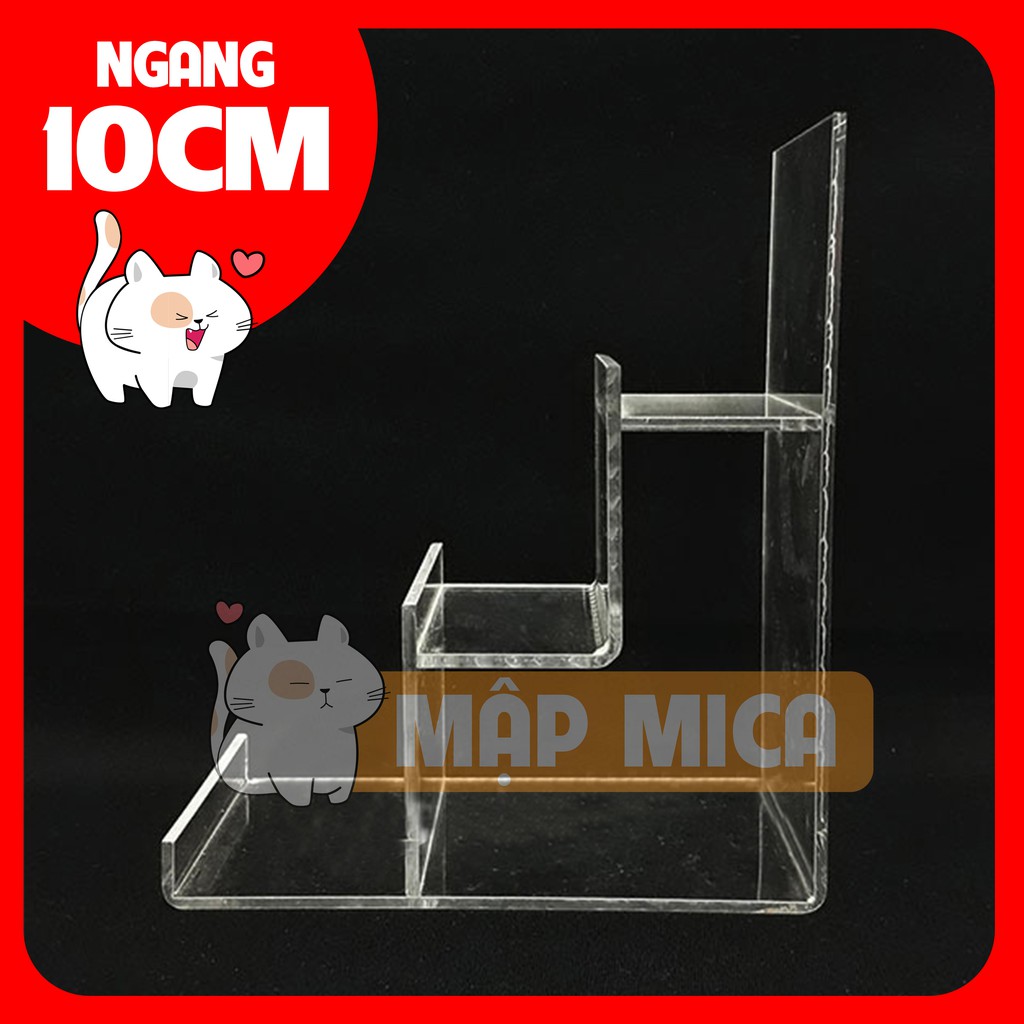 Kệ Mica 3 Tầng Trưng Bày Bóp Ví Nữ (Trong Suốt) - 10cm