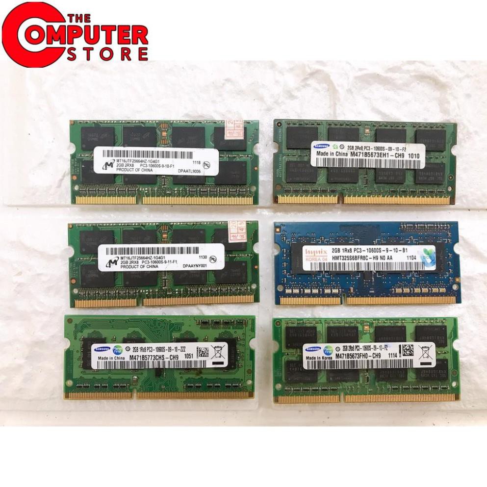 🔥RAM Laptop 2G DDR3 cũ tháo máy Bus 1333 / Bus 1600 / Bus 1066 MHz (Ram Laptop PC3-2G cũ) ( FREE SHIP ĐƠN TỪ 