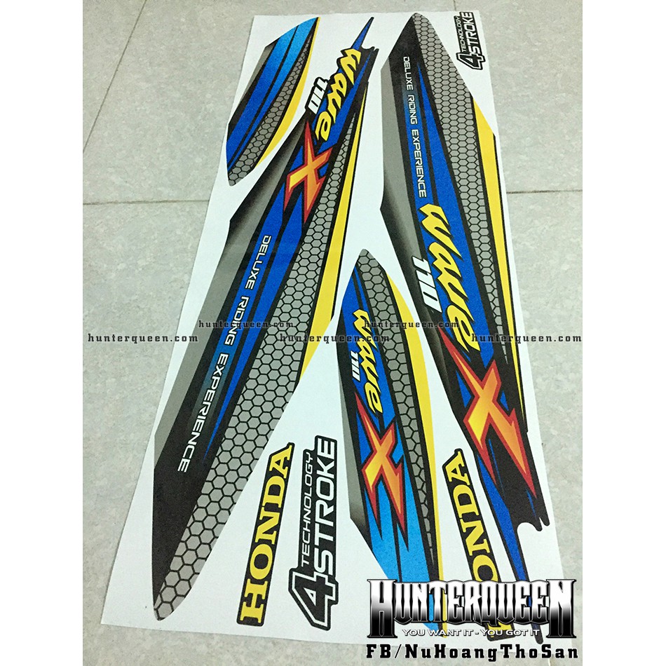 Tem rời xe Wave màu đen. Thay đổi màu sắc và chi tiết theo yêu cầu. Sắc nét, bền màu