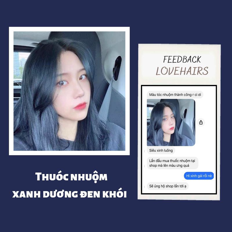 Thuốc Nhuộm Tóc Xanh Dương Đen Khói -  (KHÔNG TẨY)- XDK - Love Hairs