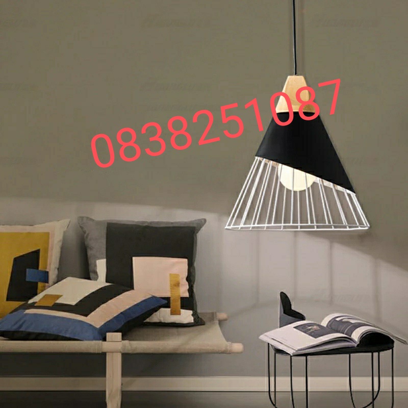 Đèn Thả: Mẫu đèn thả đui gỗ trang trí bàn ăn cực đẹp THCN 38