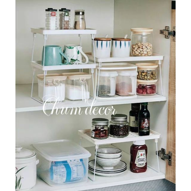 Kệ để đồ có chân gấp gọn dùng đa năng trong nhà bếp, nhà tắm( có size) A5