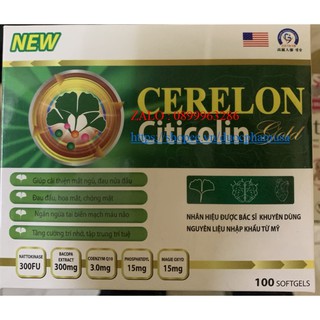 Viên bổ não cerelon gold dùng cho các trường hợp nhức đầu hoa mắt chóng mặt ,rối loạn tiền đình .
