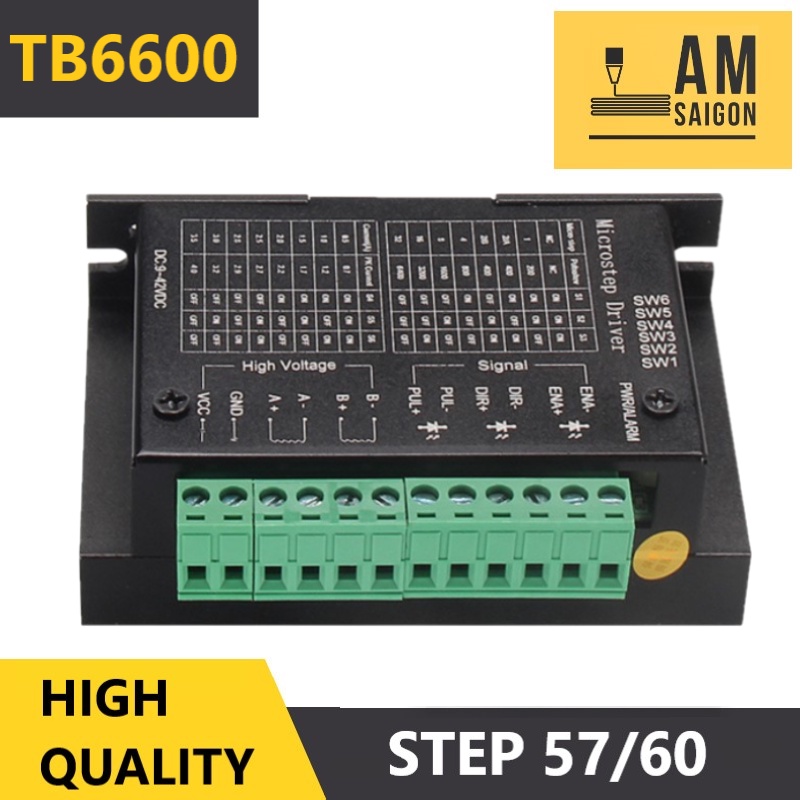 Driver TB6600 4A điều khiển động cơ bước 2 pha Nema23 Nema17
