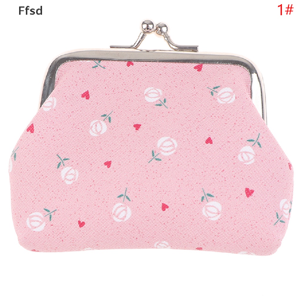 {Ffsd} Ví Da PU Dạng Nhỏ In Họa Tiết Hoa Đựng Tiền / Kẹo Cưới * Hot