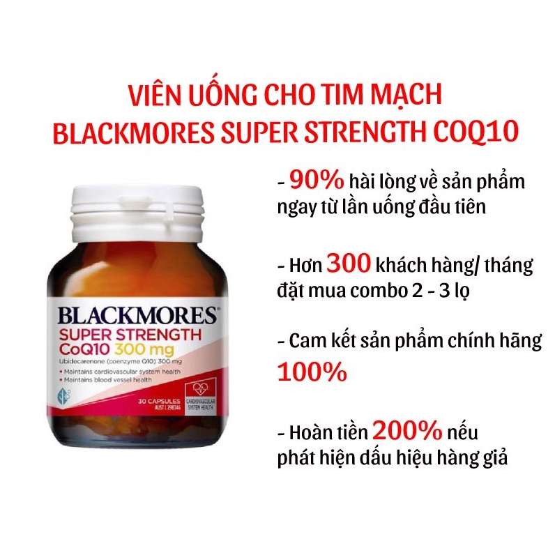 Viên Uống Bổ Tim CoEnzym Q10 Blackmores 300mg và 150mg (30 Viên)