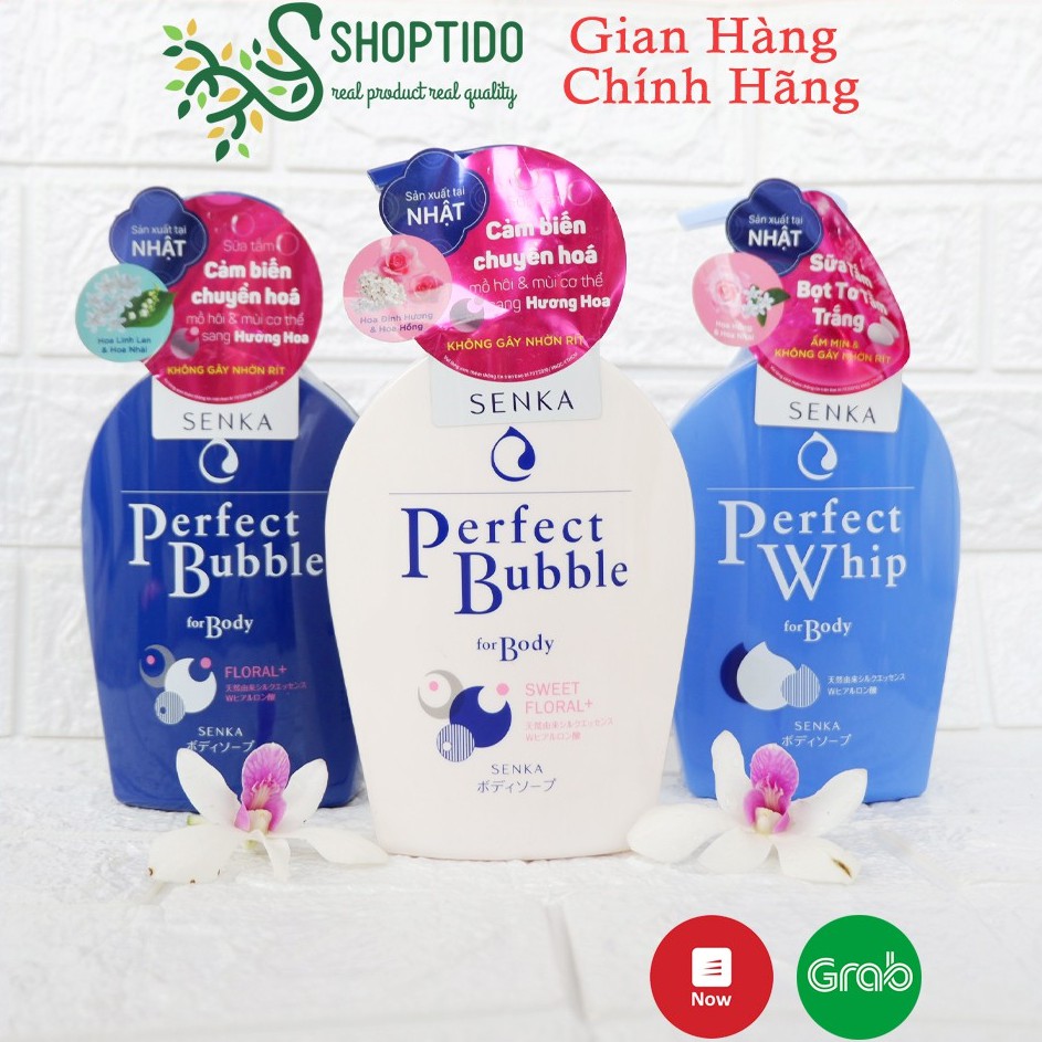 Sữa Tắm Dưỡng Ẩm Senka Perfect Bubble Whip For Body Hương Hoa 500ml NPP Shoptido