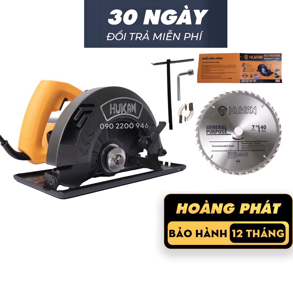 máy cưa gỗ Hukan CS185 | máy cắt gỗ 1500w CN mỹ, dây đồng , cắt góc nghiêng 45 độ | tặng lưỡi 185mm | bảo hành 1 năm