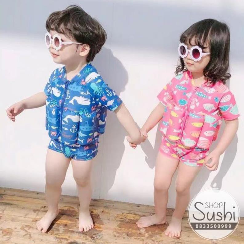 (FreeShip) Áo bơi liền phao trợ nổi KÈM MŨ , Áo phao bơi 👙