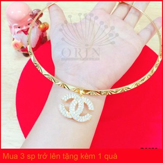Kiềng đeo cổ nữ dạng dẹp mặt chữ x đính đá cao cấp Orin D3628 đẳng cấp