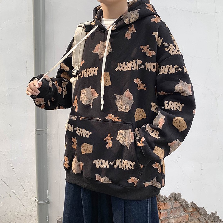 Áo hoodie ulzzang nam nữ unisex form rộng họa tiết Tom&Jerry phong cách Hàn Quốc | BigBuy360 - bigbuy360.vn