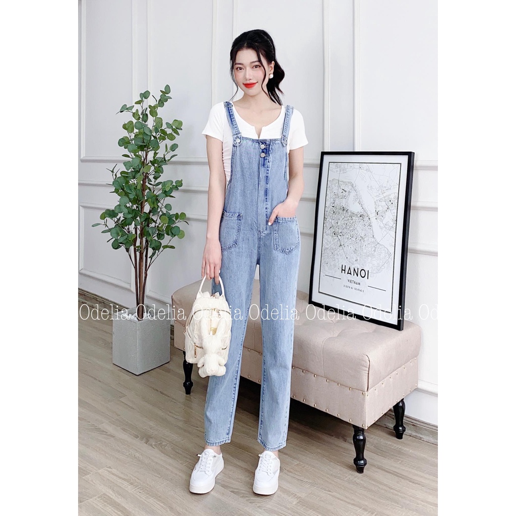 Yếm jeans nữ Odelia dáng trơn basic - Y5859
