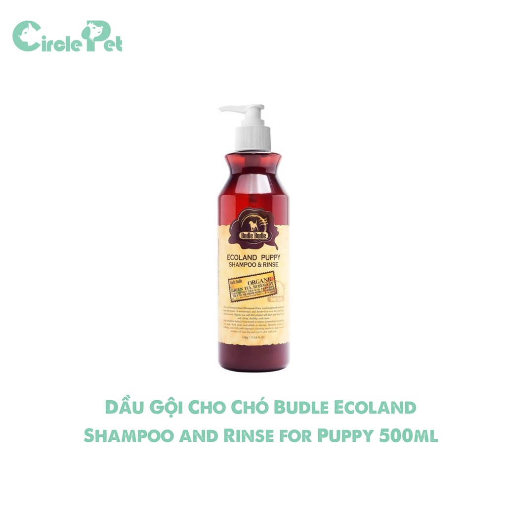 Dầu Gội Cho Chó Budle Ecoland Shampoo and Rinse for Puppy Lưu Hương Thơm Mát 500ml - Circle Pet