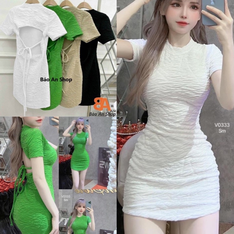 Đầm body chất xốp lập thể
